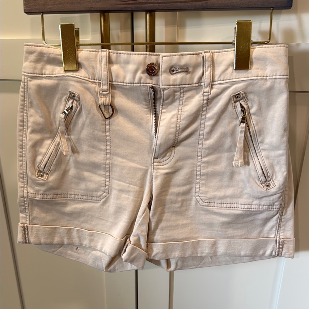White House Black Market Cream Cargo Shorts